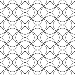 Fototapeta premium Vector seamless texture. Modern geometric background. Monochrome repeating pattern with crescents.