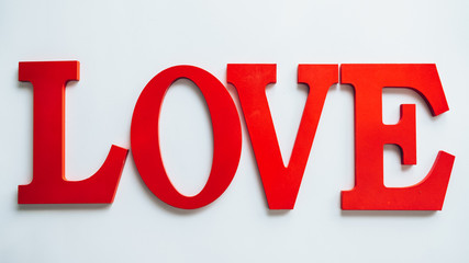 Love letter in wood for valentine's day, vintage tone