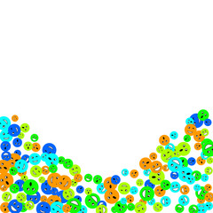 Vector Confetti Background Pattern. Element of design. Colored emoticons on a white background
