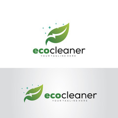 Eco Cleaner Logo Template Design Vector, Emblem, Design Concept, Creative Symbol, Icon