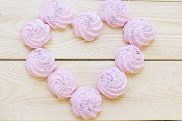 Pink marshmellows top view