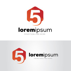 Number 5 Logo Template Design Vector, Emblem, Design Concept, Creative Symbol, Icon