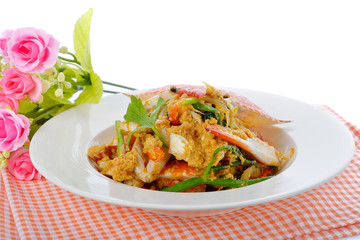 Thai cuisine,Fried crab with curry powder