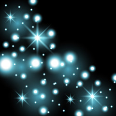 Star way with sparkles, aqua color