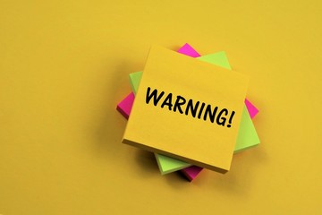 An concept Image of a warning note