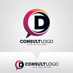 Letter D Consult Logo Template Design Vector, Emblem, Design Concept, Creative Symbol, Icon