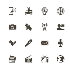 News icons. Perfect black pictogram on white background. Flat simple vector icon.