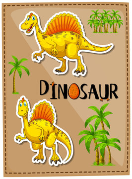 Poster design with two spinosaurus