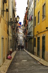 Fototapeta na wymiar Narrow and colorful streets of Lisbon