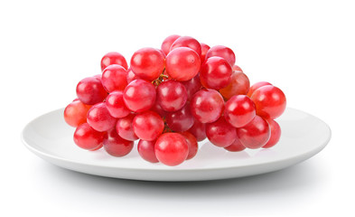 grape in a plate isolated on a white background