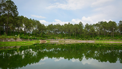 Obraz na płótnie Canvas Lake scenery in Moc Chau, Vietnam