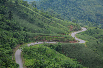 Mountain scenery in Moc Chau, Vietnam