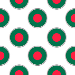 Seamless pattern from circles with flag of Bangladesh.