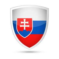 Slovakia Flag Vector Shield Icon