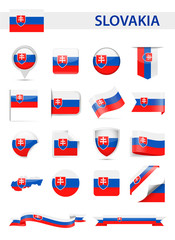 Slovakia Flag Vector Set
