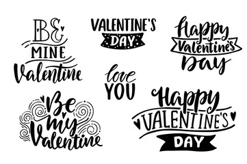 Quotes. Love lettering collection. Hand drawn lettering with beautiful text about love. Perfect for valentine day, wedding, birthday card, stamp