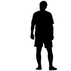 Silhouette of People Standing on White Background