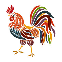 Beautiful colored cock with a lush tail