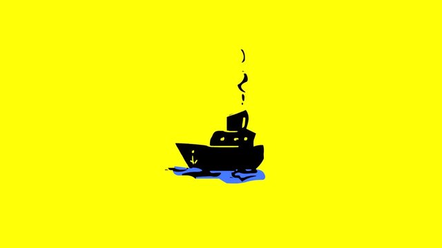 Sailing ship (seamless loop animation) 