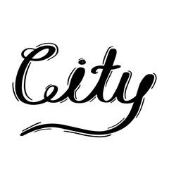 city lettering on white background
