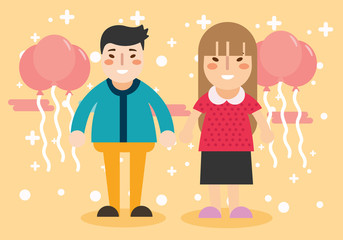 valentines day design flat