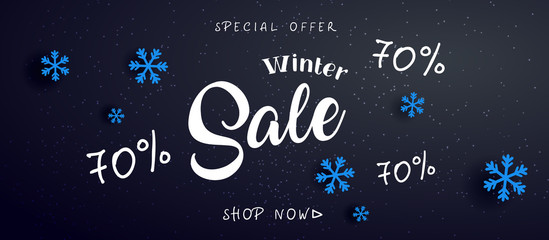 Sale banner background for New Year shopping sale.  70 off