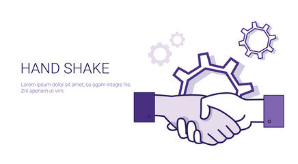 Hand Shake Icon Business Handshake Partnership And Agreement Web Banner With Copy Space Vector Illustration