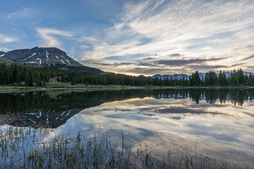 Scenic Mountain Lake Sunrise Reflection