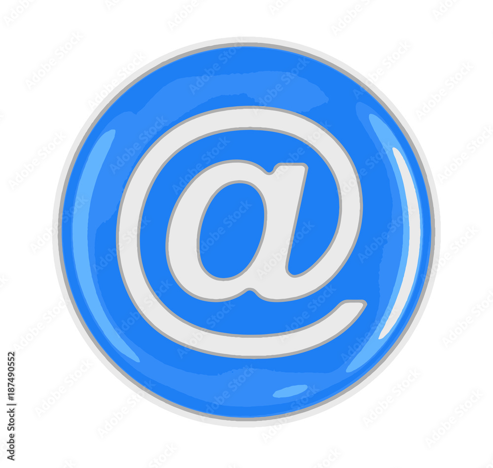 Poster button with e-mail sign. image with clipping path