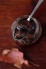 Delicious jam with the little pine cones