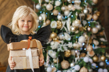 Little girl in  black dress