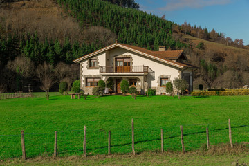 Typical Basque landscape between mountains