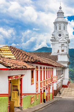 colorful streets of Salamina Caldas in Colombia South America