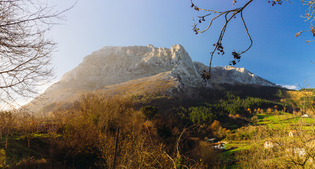 Typical Basque landscape between mountains