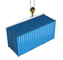 Service delivery - cargo container hoisted by hook