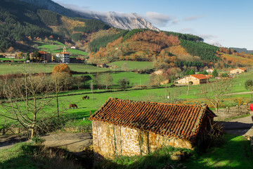 Typical Basque landscape between mountains © AnderArrieta