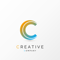 Design concept of C letter. Creative symbol. Vector
