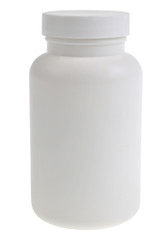 Flacon en plastique blanc