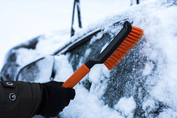 car, winter, people and vehicle concept
