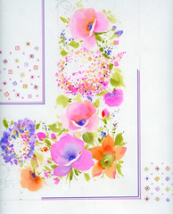 watercolor romantic flower with border
