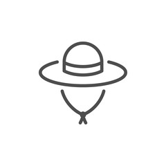 Travel hat line icon