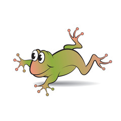frog vector cartoon leaping with smile