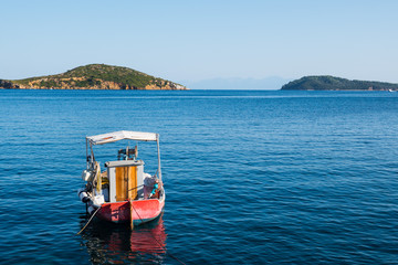 fisher boat on the island of Skiathos, Greece