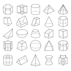 Abstract geometric shapes. Vector 3d crystals from icons isolated on white background