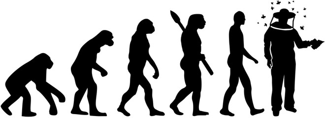 Beekeeper evolution silhouette bee suit