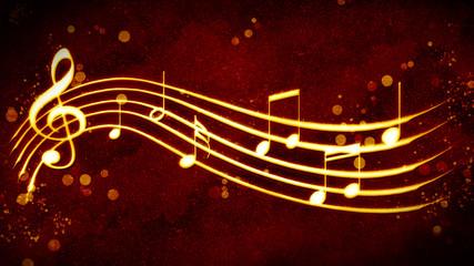 beautiful golden background music notation