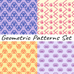 set of geometric patterns for st. Valentine's Day. Line art texture for wallpaper, card, invitation, banner, fabric print.