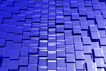 Obraz premium 3D rendering,Abstract reflect on blue transparency cubes background.
