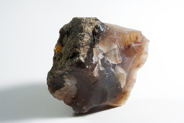 Mineral stones in studio with withe background