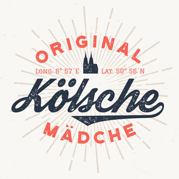 Original Kölsche Mädche - T-Shirt Design Zum Bedrucken 